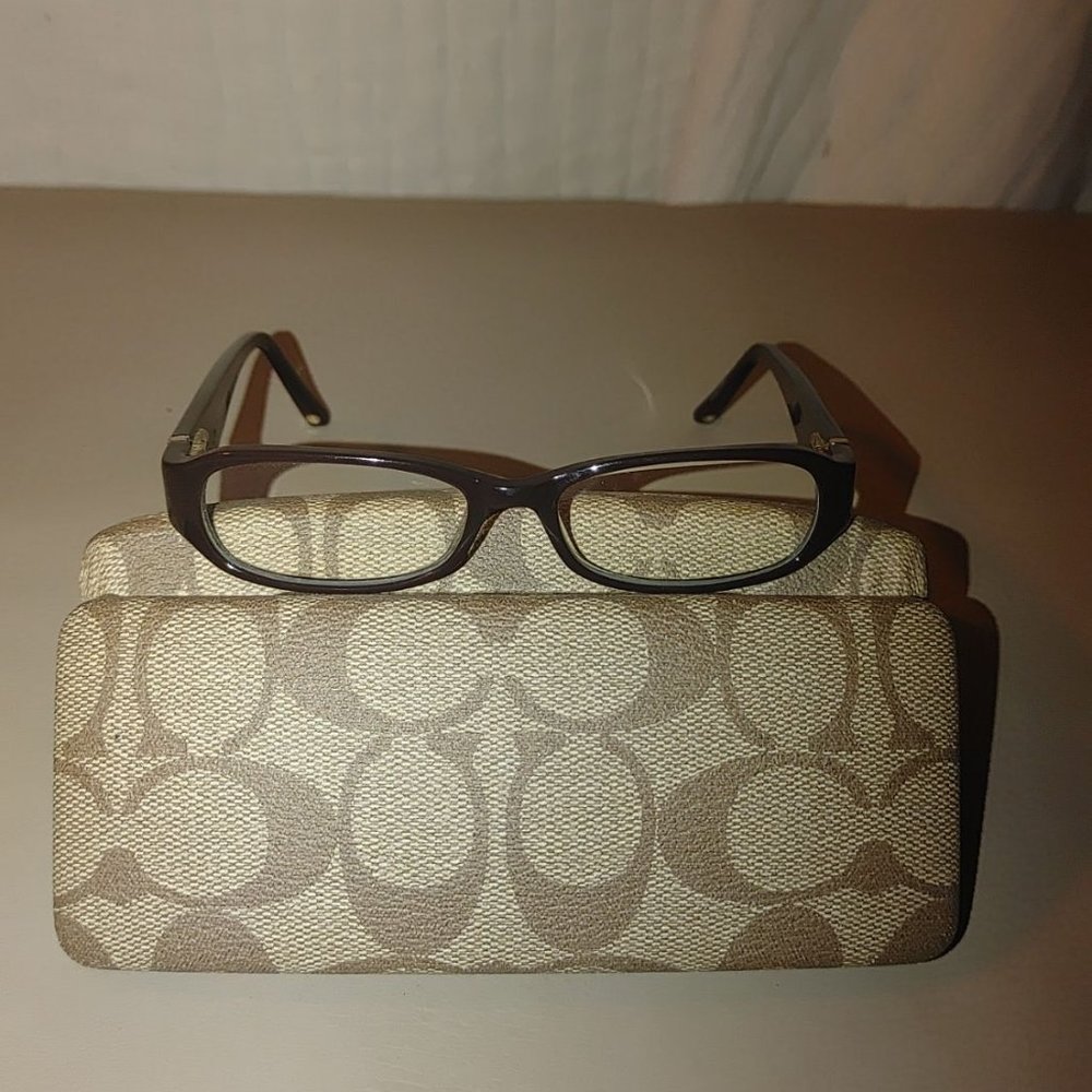 Coach Womens Designer Eyeglasses Roberta 643 Brown with Case Fashion Frames - Picture 2 of 10